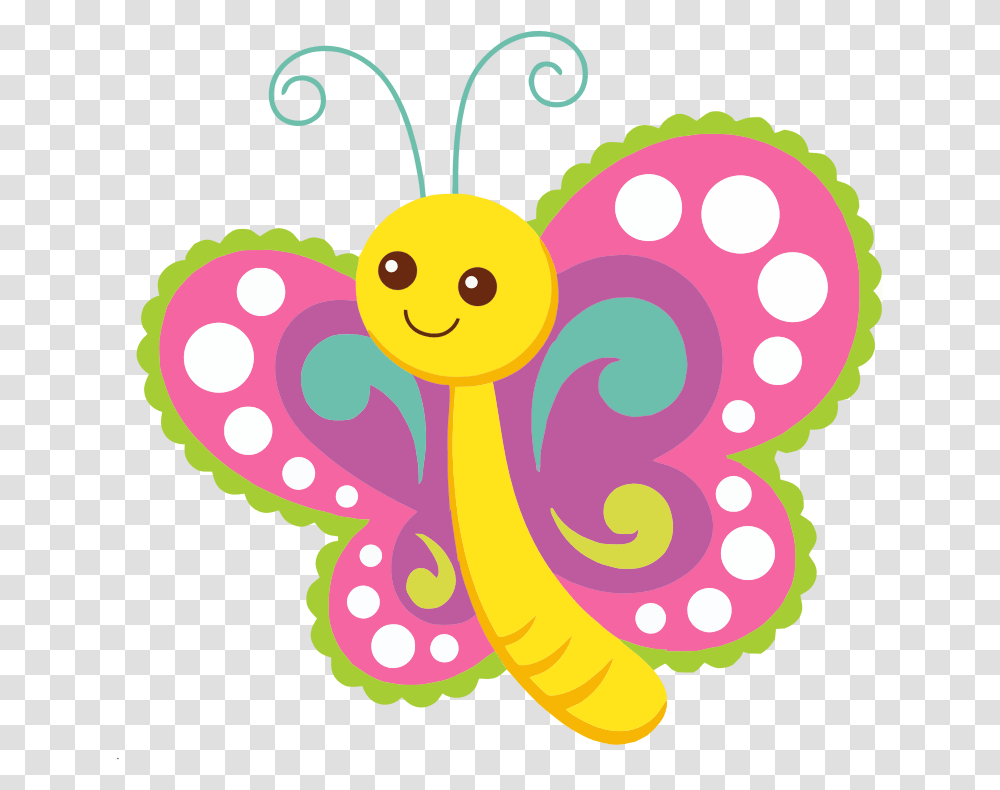 Download Cute Cartoon Butterfly Clipart Butterfly Clip Art, Texture, Animal, Polka Dot Transparent Png