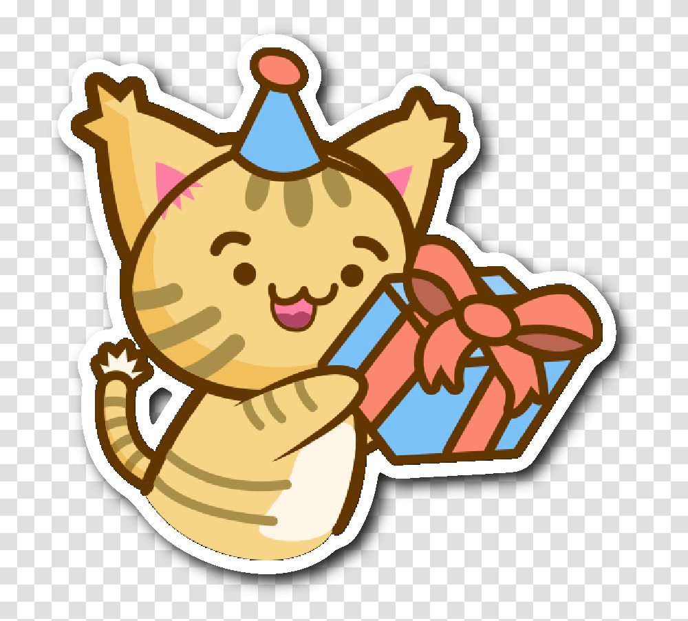 Download Cute Cat Stickers Series Happy Birthday Cute Sticker, Dynamite, Bomb, Weapon, Weaponry Transparent Png