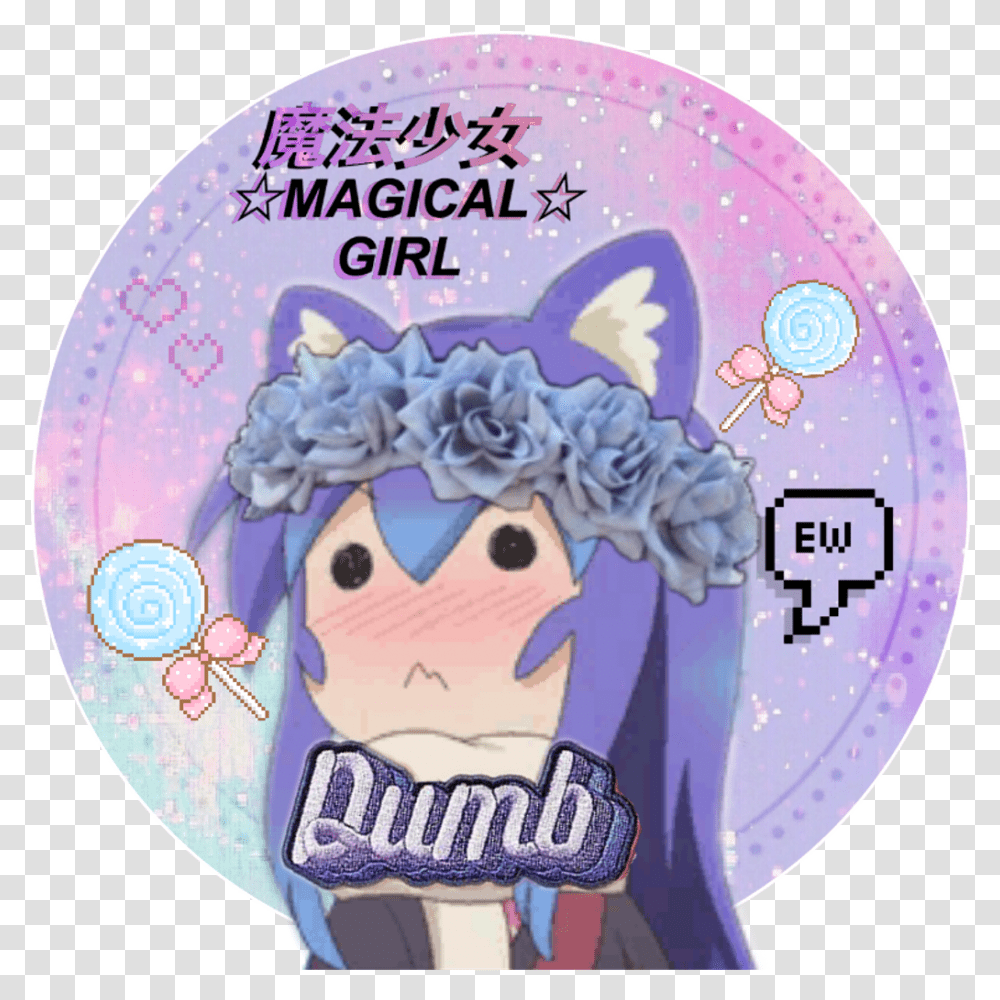 Download Cute Pastel Tumblr Animegirl Pastel Icons Anime Girl, Purple, Clothing, Apparel, Disk Transparent Png