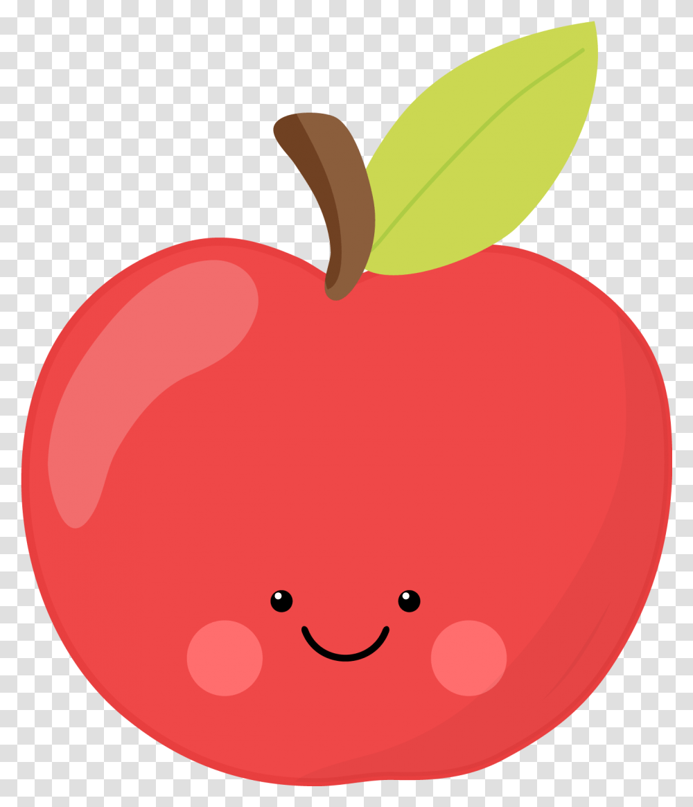 Download Cute Red Apple Image With No Background Cute Apple Cartoon, Plant, Fruit, Food Transparent Png