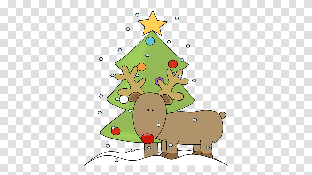 Download Cute Reindeer Christmas Background Christmas Clipart, Tree, Plant, Ornament, Christmas Tree Transparent Png