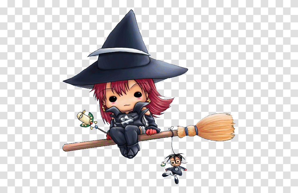 Download Cute Witch Clipart Cute Cartoon Cute Witch, Apparel, Broom, Person Transparent Png