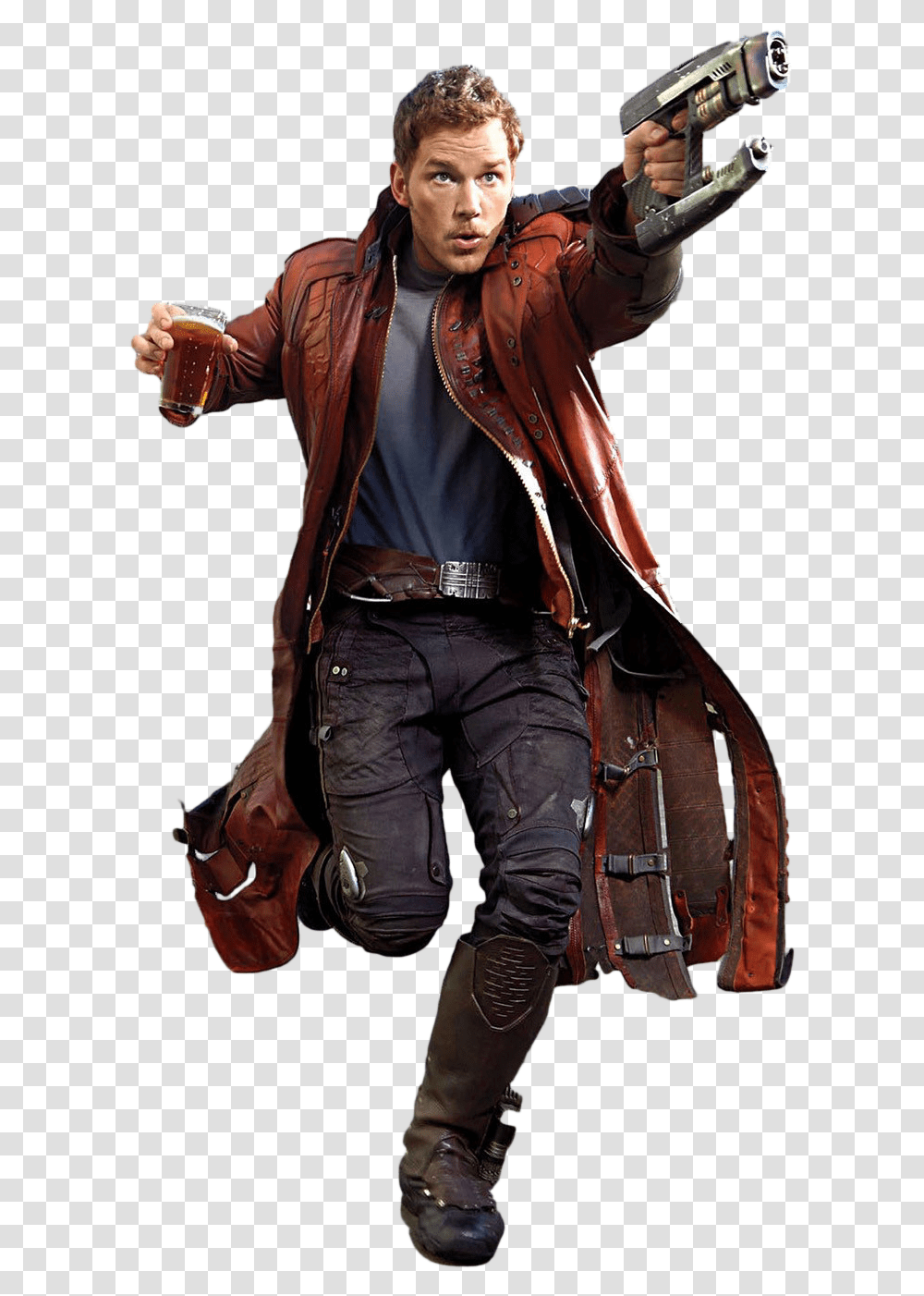 Download Cutout Star Lord Cut Out Full Size Image Star Lord, Clothing, Jacket, Coat, Person Transparent Png