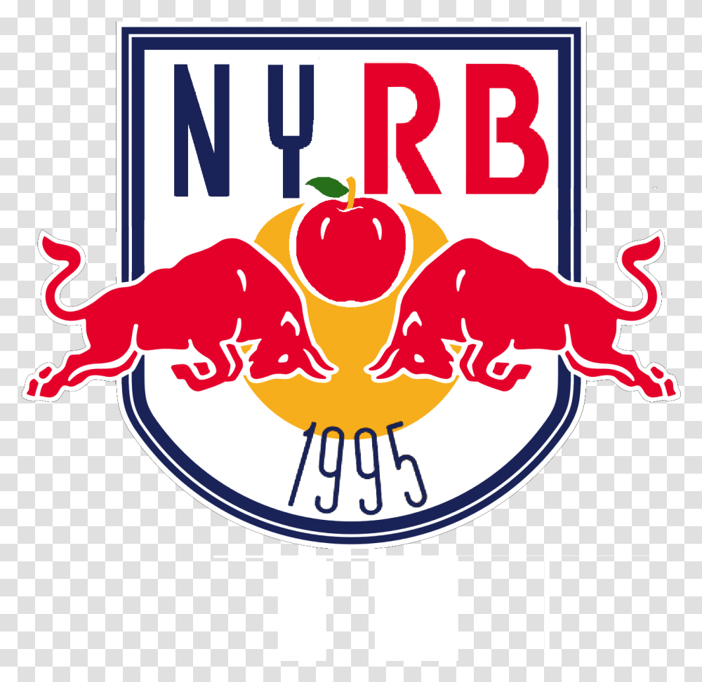 Download Cyvk4v1 New York Red Bulls Logo Full Size New York Red Bull New Logo, Label, Text, Symbol, Advertisement Transparent Png