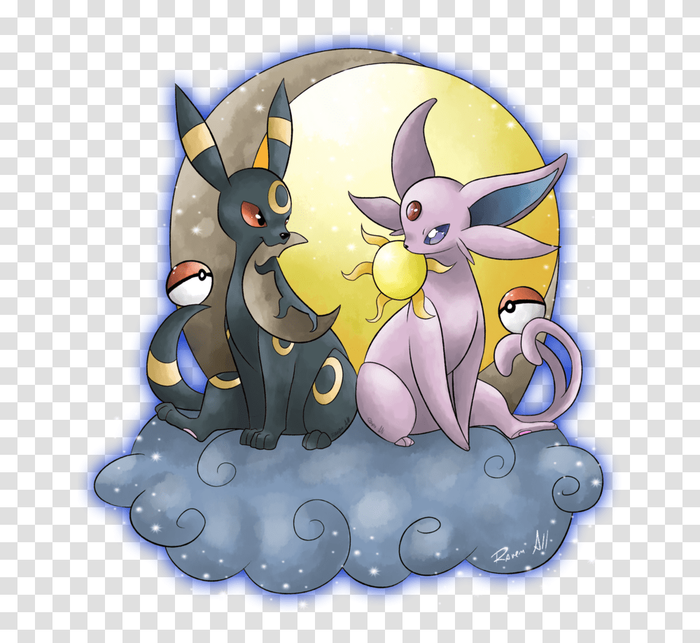 Download Day And Night By Allocen Umbreon Espeon Pokemon Umbreon Espeon Pokemon Eevee, Graphics, Art, Animal, Mammal Transparent Png