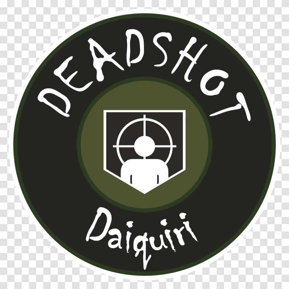 Download Deadshot Daiquiri Logo From Deadshot Daiquiri, Symbol, Label, Text, Vegetation Transparent Png