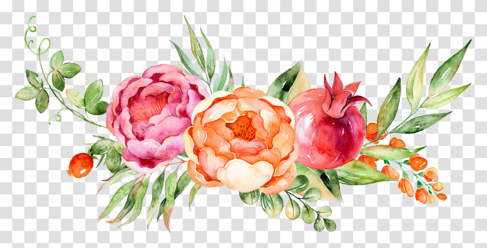 Download Decoration Flower Grape Watercolor Floral Painting Background Pink Peony, Plant, Dahlia, Petal, Rose Transparent Png