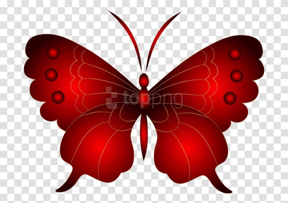 Download Decorative Photo Butterfly Red Images Background, Ornament, Pattern, Insect, Invertebrate Transparent Png