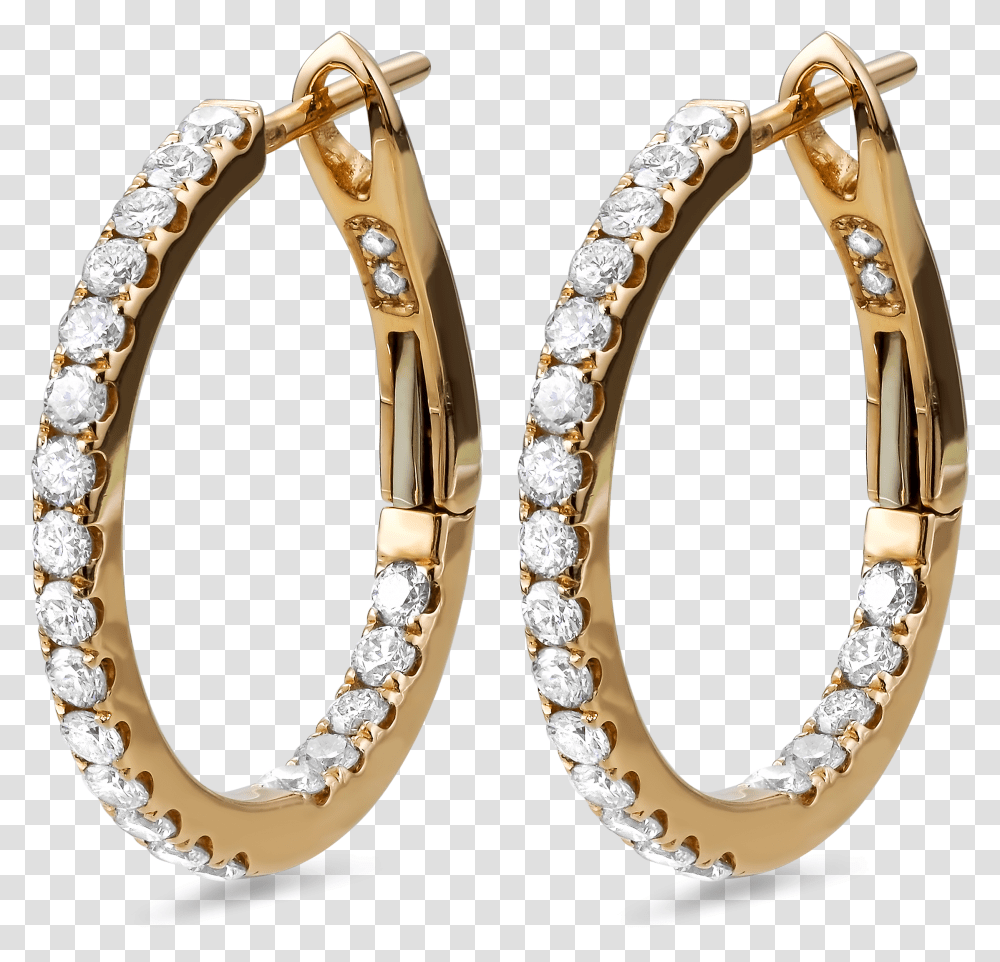 Download Diamond Earrings In 18k Rose Gold Earring With Diamond, Gemstone, Jewelry, Accessories, Accessory Transparent Png