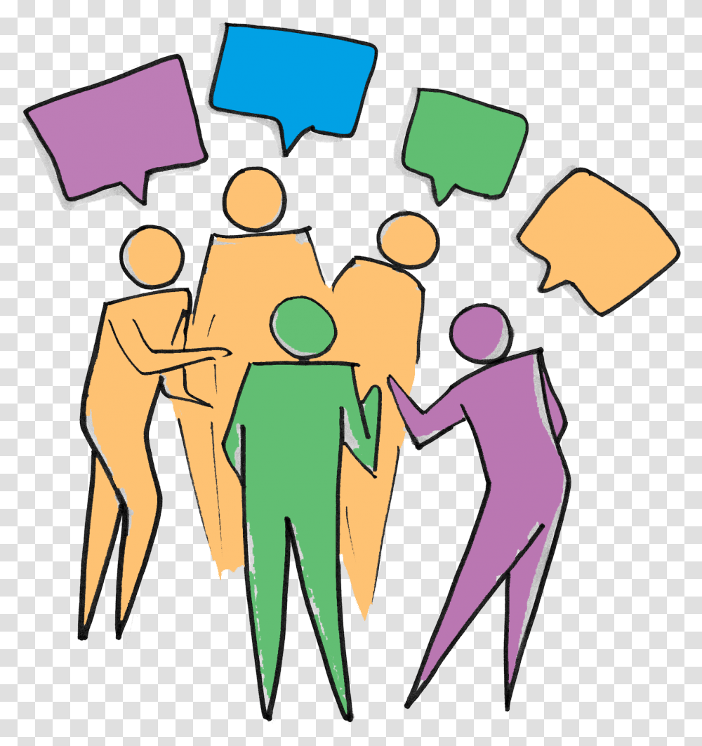 Download Diversity Clipart Group Debate Group Of People Talking Clipart, Graduation, Graphics, Doodle, Drawing Transparent Png