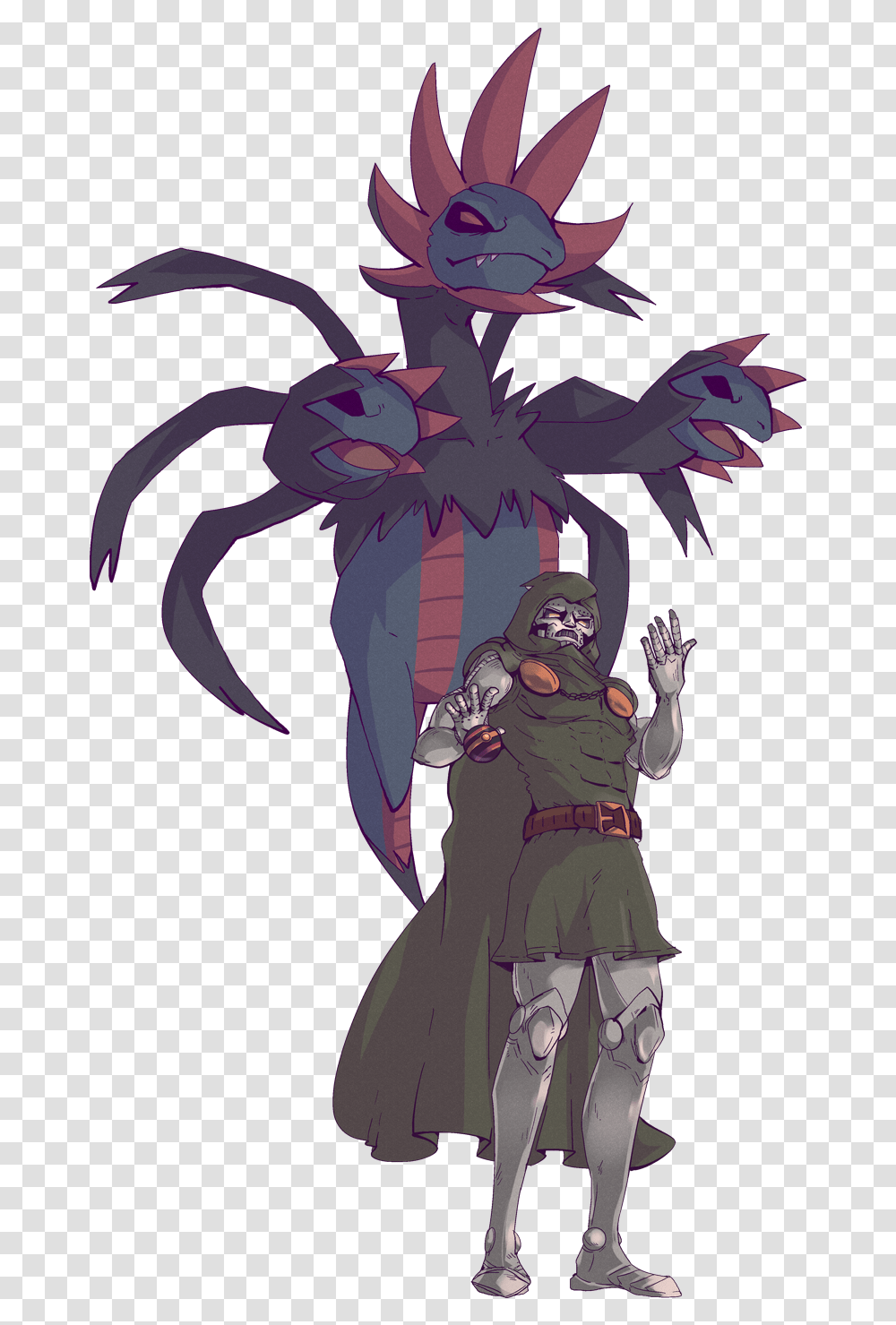 Download Doctor Doom And Sazandora Cartoon Full Size Dr Doom Pokemon, Person, Human, Plant, Batman Transparent Png