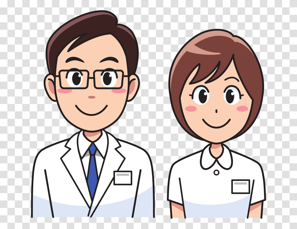 Download Doctor Male And Female Clipart Physician Nursing Clip, Person, Face, Lab Coat Transparent Png