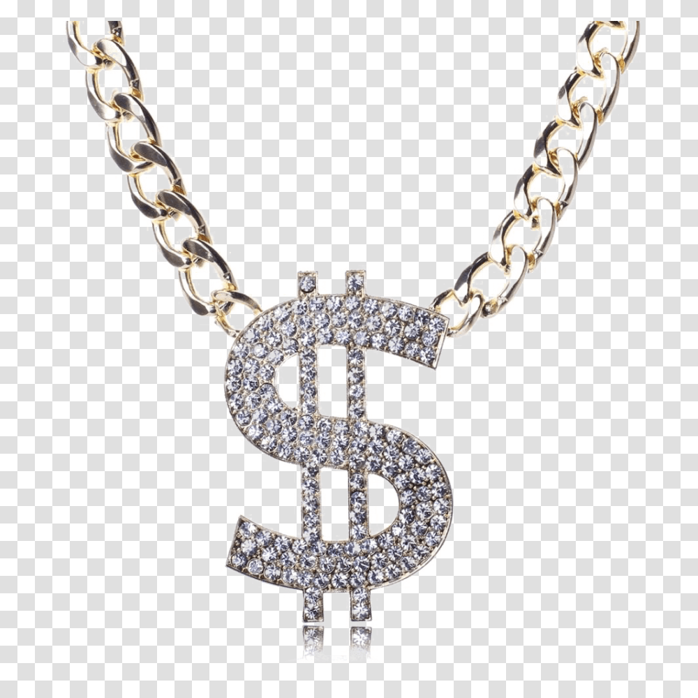 Download Dollar Chain Clip Art Library Dollar Gold Chain, Necklace, Jewelry, Accessories, Accessory Transparent Png