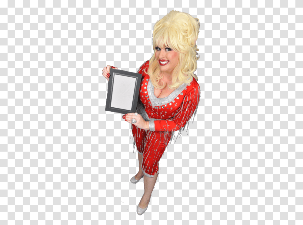 Download Dolly Proff Red Holding Cropped Scott Clarke Halloween Costume, Clothing, Person, Female, Dress Transparent Png