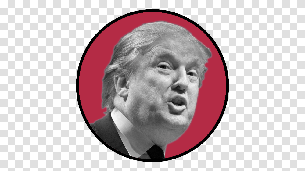 Download Donald Trump 1543 Trump In A Circle Full Illustration, Head, Face, Person, Portrait Transparent Png