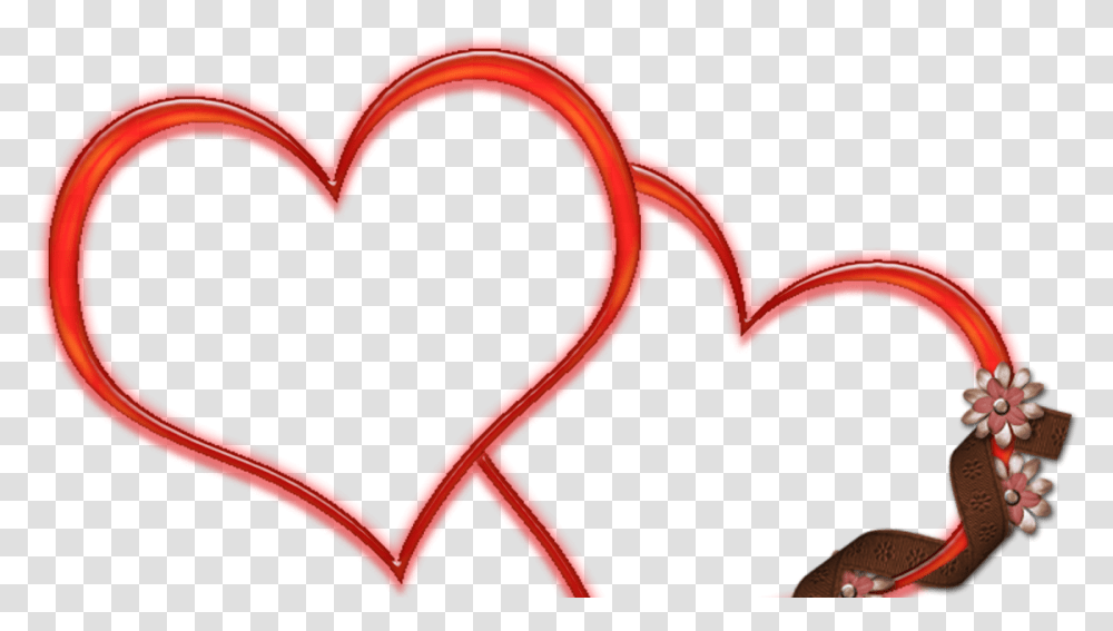 Download Double Heart Picture Frame Double Heart Frame, Light, Neon Transparent Png
