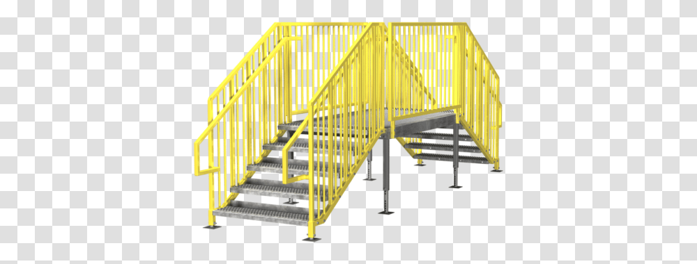 Download Double Portable Stair Stairs, Fence, Barricade, Handrail, Banister Transparent Png