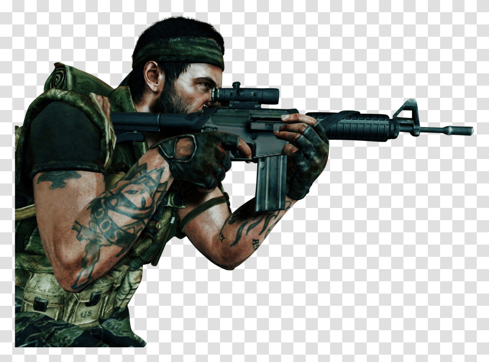 Download Download Special Operators With Tattoos, Skin, Person, Human, Gun Transparent Png