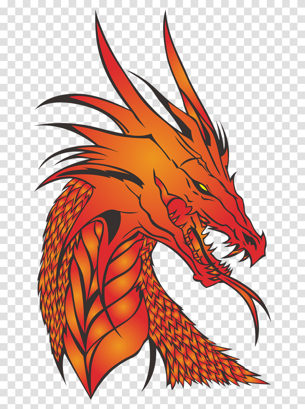 Download Dragon No Background The Head Dragon Silhouette, Bird Transparent Png