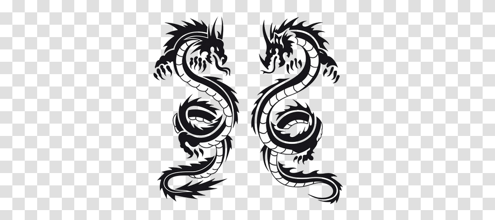 Download Dragon Tattoos Free Image And Clipart Dragon Black And White, Wristwatch Transparent Png