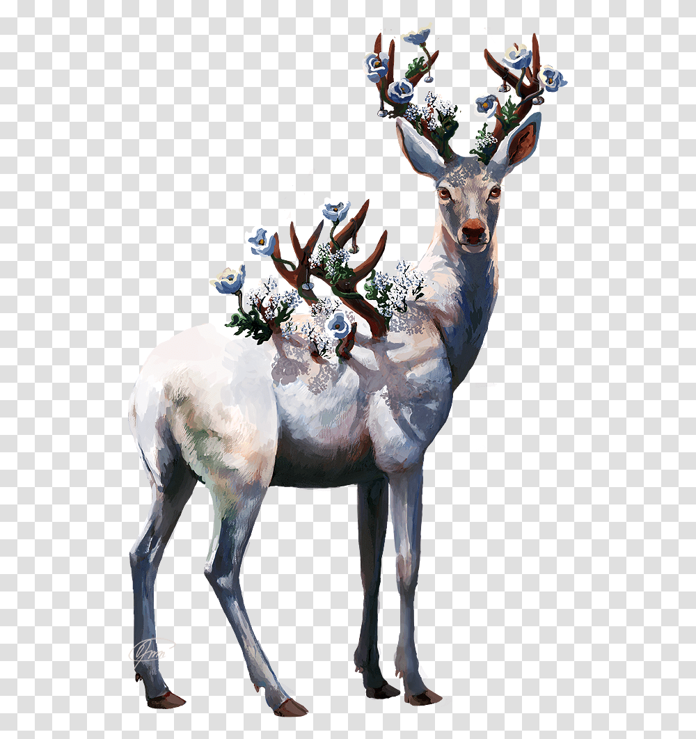 Download Drawing Antlers Deer Antler Ciervo Vector Deer Oil Painting, Mammal, Animal, Figurine, Horse Transparent Png