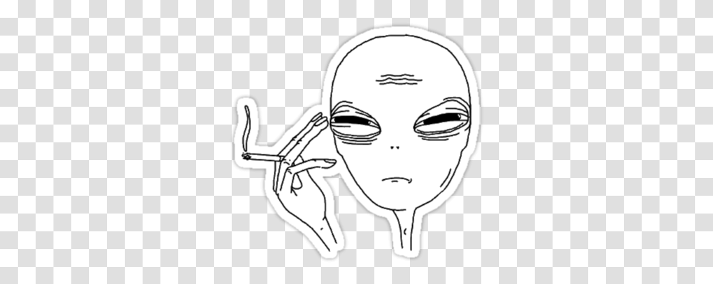 Download Drawn Alien Abstract Alien Smoking Smoke Aesthetic Drawing, Head, Person, Human, Art Transparent Png