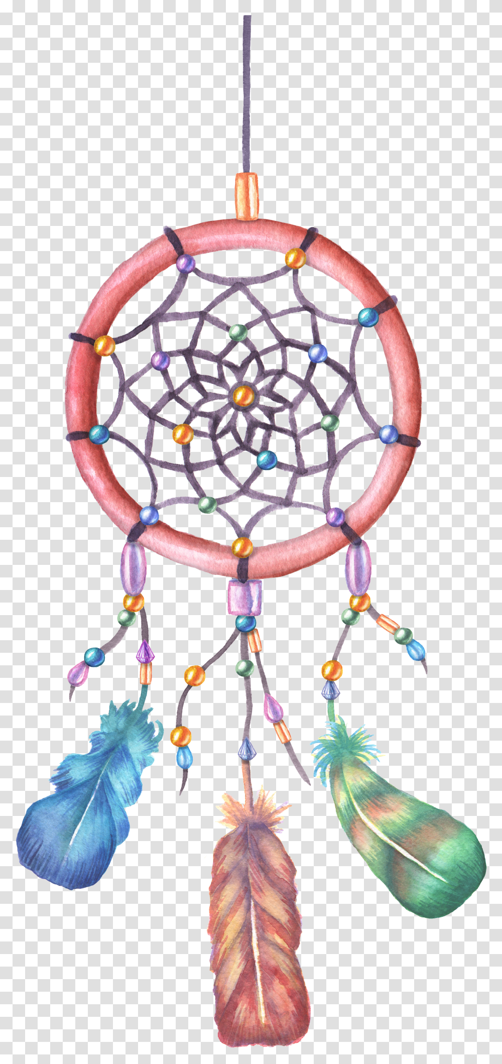 Download Dreamcatcher Illustration Watercolor Painting Red Transparent Png