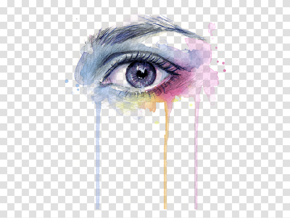 Download Dripping Drawing Eye Eye Painting Image With Watercolor Painting Of Eye, Art, Graphics, Modern Art, Bird Transparent Png