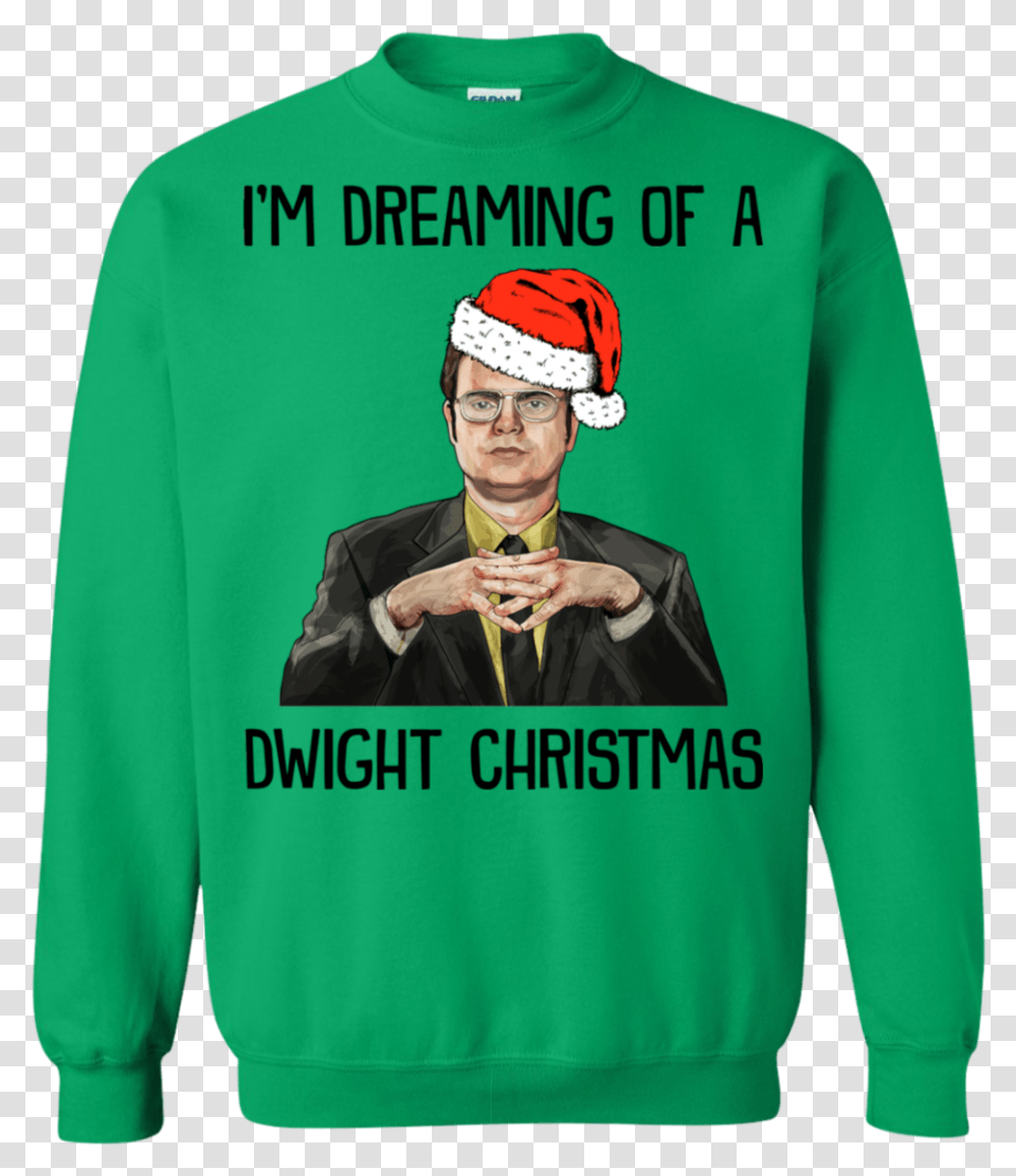 Download Dwight Schrute I'm Dreaming Of A Christmas Dwight Schrute, Clothing, Apparel, Sleeve, Long Sleeve Transparent Png