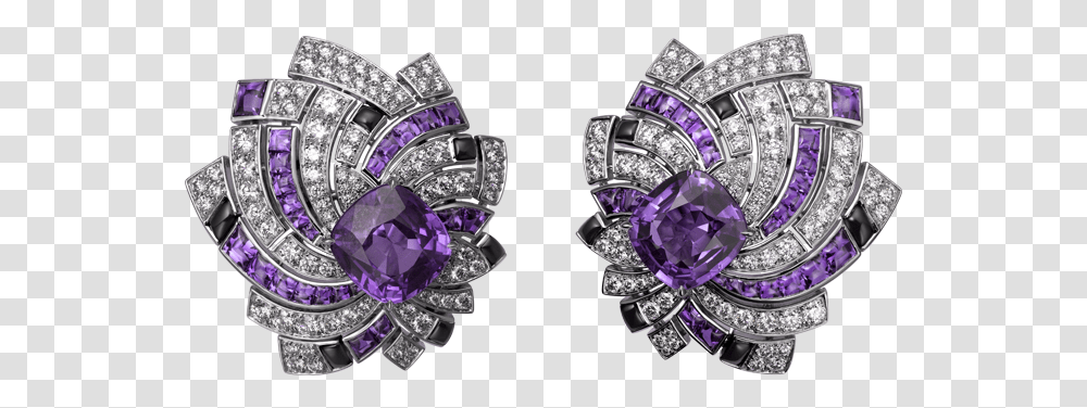 Download Earrings With Purple Diamonds Purple Diamond, Ornament, Jewelry, Accessories, Accessory Transparent Png