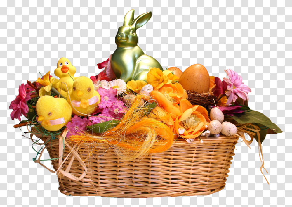 Download Easter Basket 230 Easter Egg Basket, Plant, Sweets, Food, Produce Transparent Png