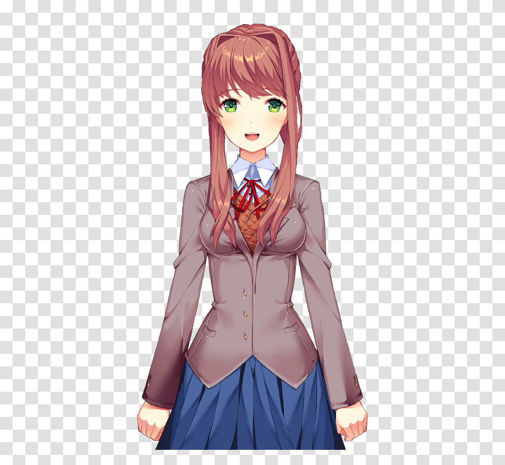 Download Edited Mediai Made A Monika Doki Doki Literature Club, Clothing, Manga, Comics, Book Transparent Png