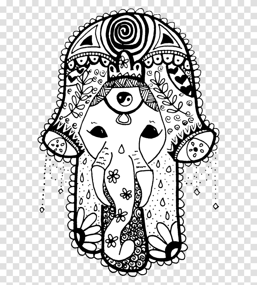 Download Elephant Hamsa Hamsa, Doodle, Drawing, Art Transparent Png