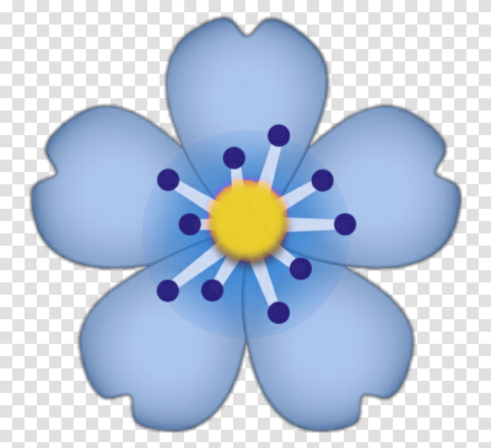 Download Emoji Apple Iphone Flower Fleur Cute Blue Pink Flower Emoji, Plant, Anther, Geranium, Anemone Transparent Png