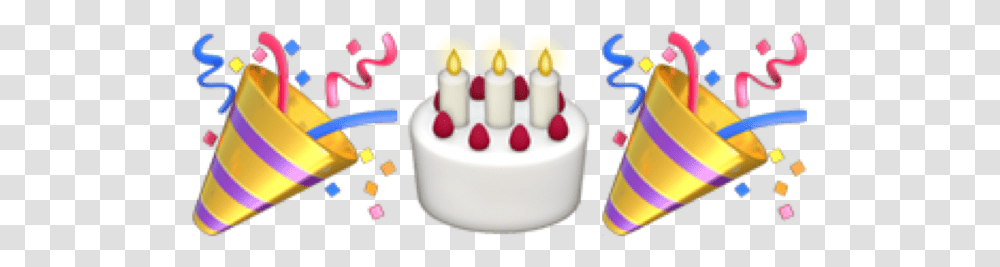 Download Emoji Birthday Anniversery Celebration Emoji Party, Birthday Cake, Dessert, Food, Ice Pop Transparent Png