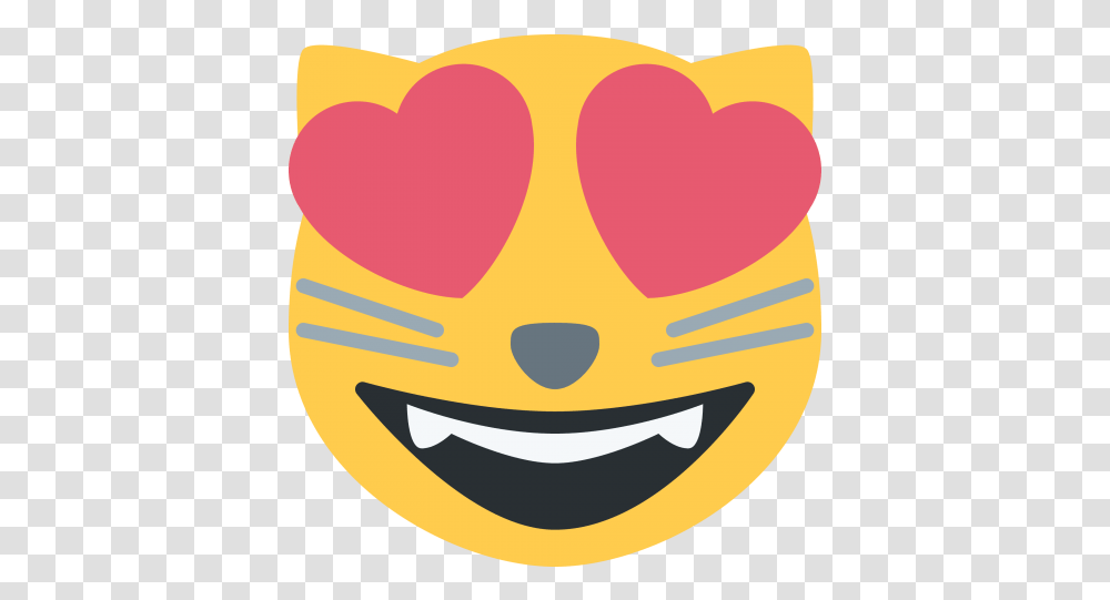 Download Emoji Cat Heart Eyes Free Images Toppng Heart Eyes Cat Emoji, Label, Text, Logo, Symbol Transparent Png