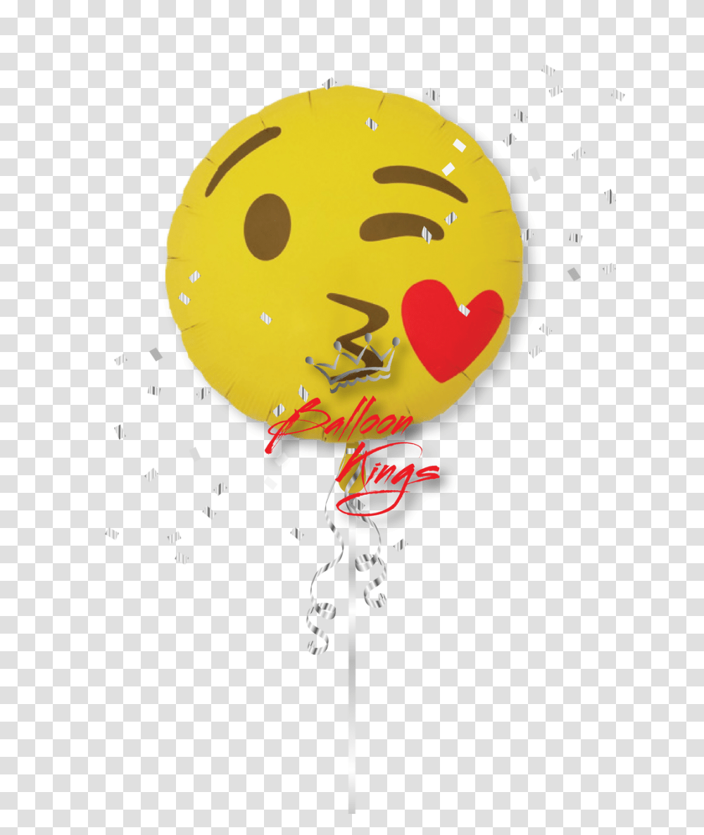 Download Emoji Kissing Heart Kissing Emoji Ball, Graphics, Balloon, Confetti, Paper Transparent Png
