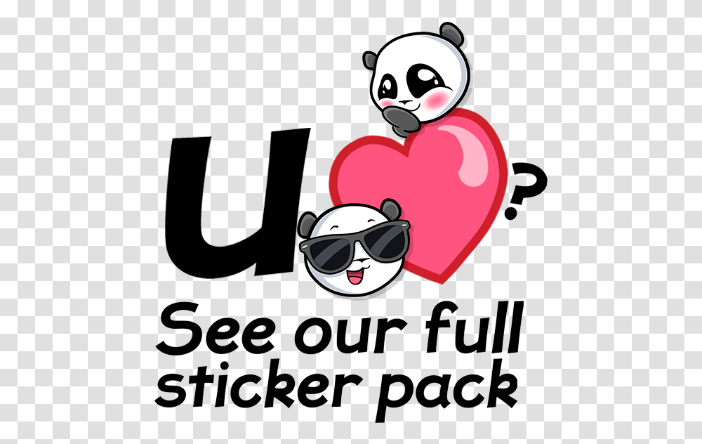 Download Emoji Panda Stickers For Clip Art, Text, Sunglasses, Label, Alphabet Transparent Png