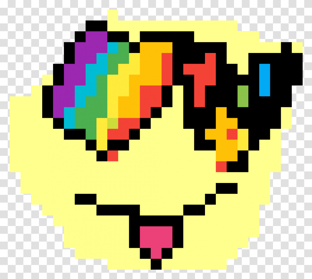 Download Emoji Rainbow Loving Face Pixel Art Rainbow Heart Pokeball Pixel Art, Graphics, Rug, Pattern, Pac Man Transparent Png
