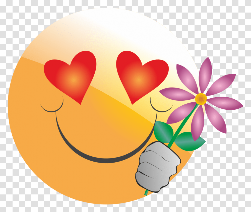 Download Emoticon Heart Love Smiley Whatsapp You Emoji Hq Romantic Emoji, Graphics, Balloon, Food, Floral Design Transparent Png