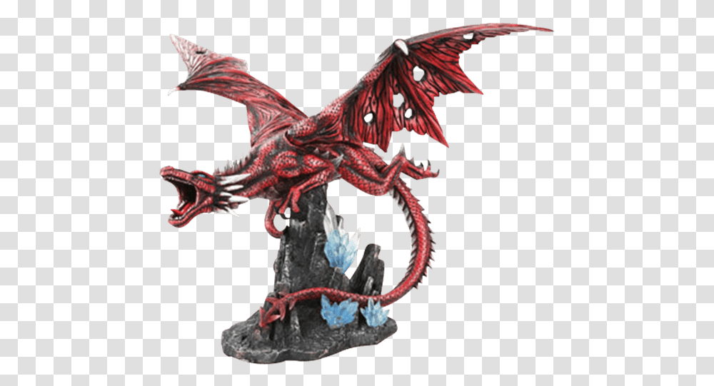 Download Enraged Red Dragon Statue Flying Dragon Figure Red Dragon Statue, Dinosaur, Reptile, Animal Transparent Png
