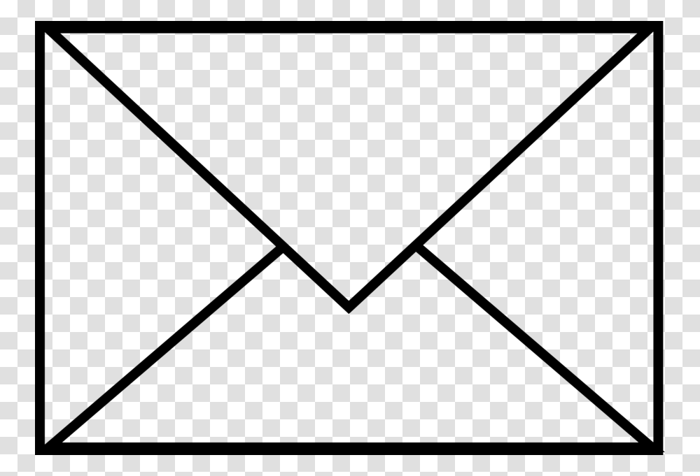 Download Envelope Black And White Clipart Envelope Paper Clip Art, Triangle, Mail Transparent Png