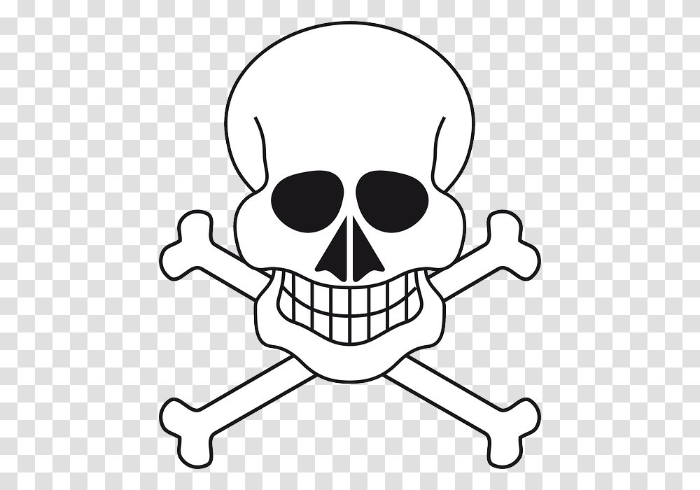 Download Esqueleto Pirata Clipart Clip Art Skull, Stencil, Drawing, Emblem Transparent Png