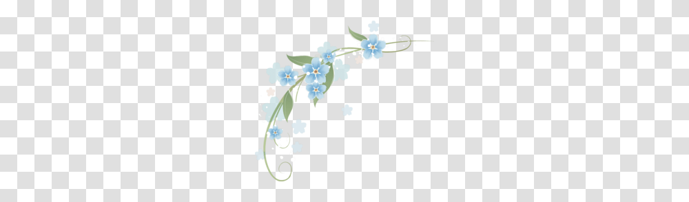 Download Esquinero De Flores Azules Clipart Flower Borders, Floral Design, Pattern Transparent Png