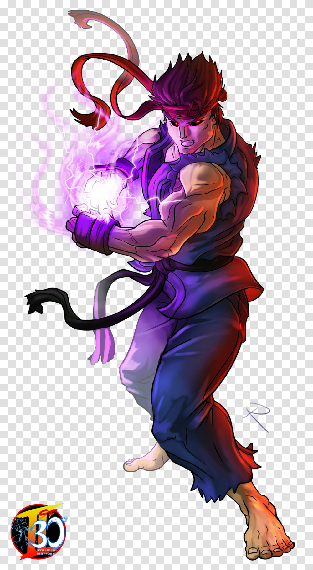 Download Evil Ryu By Robbie Reilly Evil Ryu Street Fighter, Graphics, Art, Person, Human Transparent Png