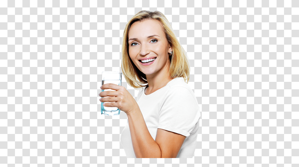 Download Evolve Series Water Treatment Drinking Water Model, Person, Female, Face, Blonde Transparent Png