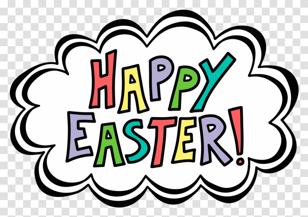 Download Excited Clipart Word Bubble Happy Easter Background Happy Easter Clipart, Label, Text, Graffiti, Sticker Transparent Png