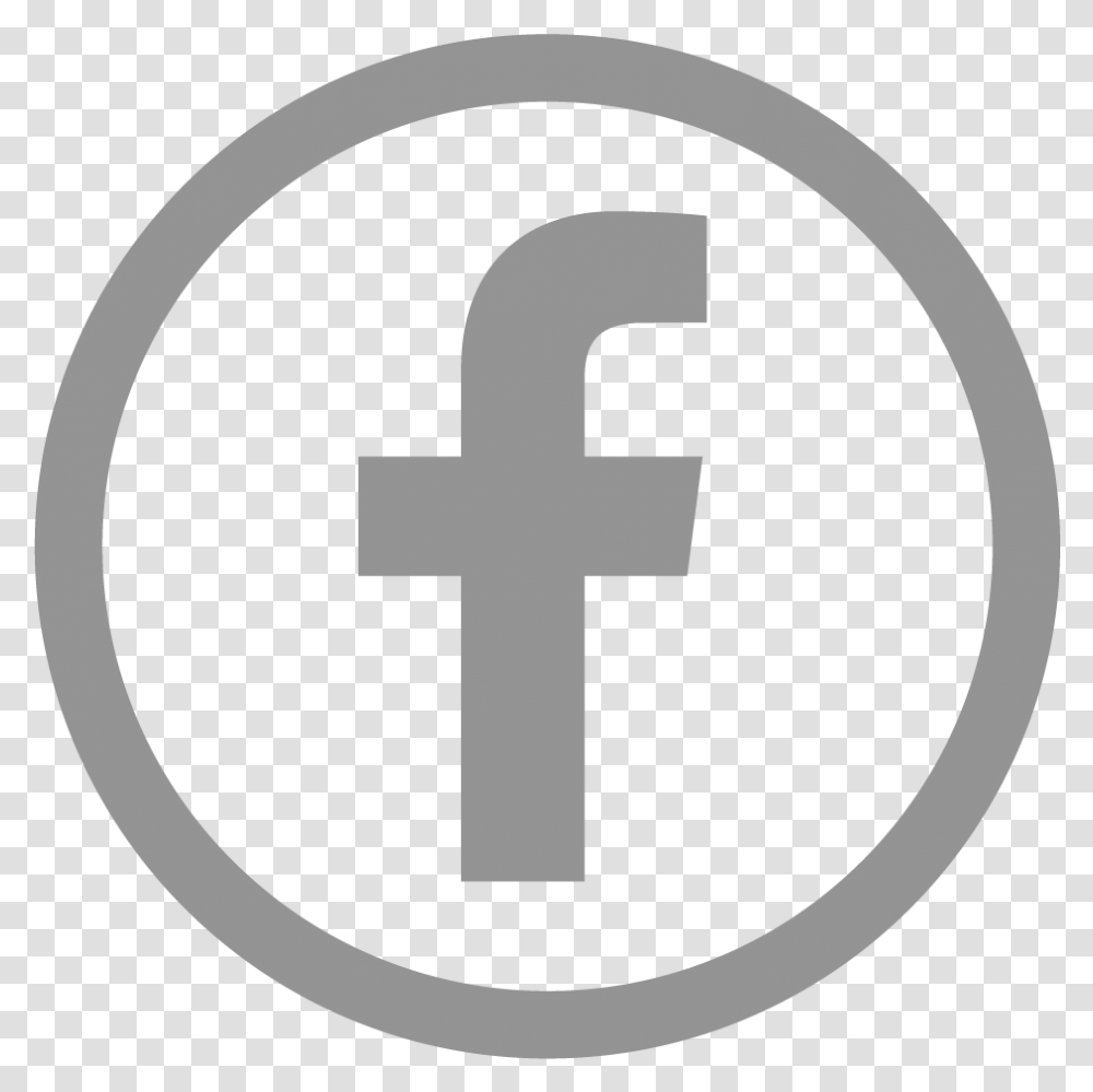 Download Facebook Logo Gray Gray Facebook Icon, Symbol, Number, Text, Cross Transparent Png