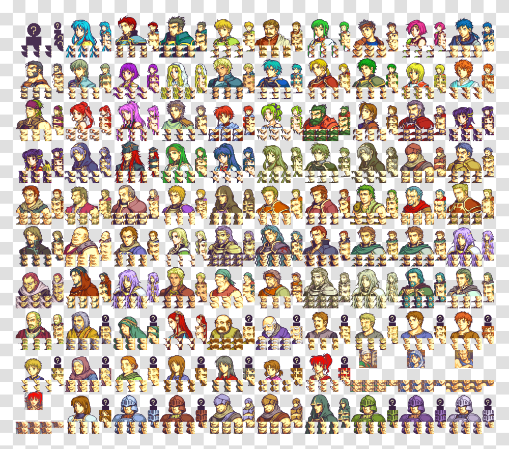 Download Faces Fire Emblem Portraits Gba Image With No Irish Museum Of Modern Art, Person, Crowd, Festival, Furniture Transparent Png