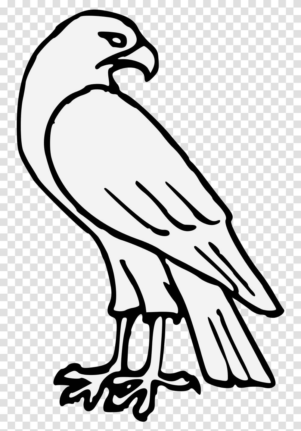 Download Falcon Clip Black And White Easy Easy Hawk Easy Drawing Of A Hawk, Hand, Animal, Bird, Dove Transparent Png